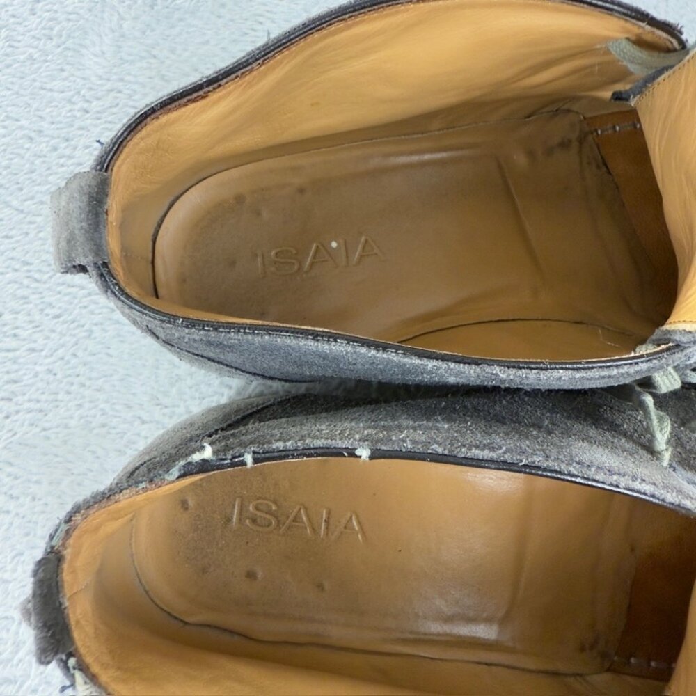 Isaia Napoli Men Sz 8.5 US/7.5 UK/41.5 EU Grey Suede Ankle Boots Made Italy - Picture 3 of 14